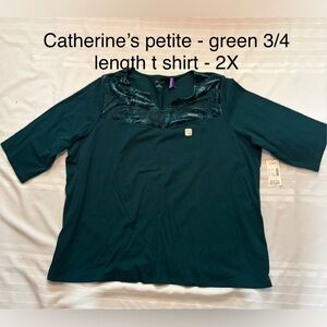 Green 3/4 Sleeve T-Shirt - 2X